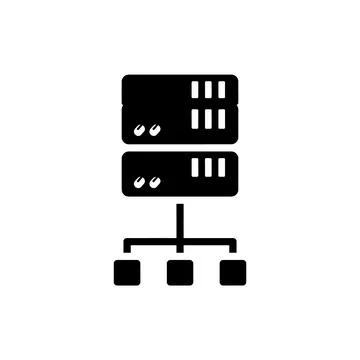 Centralized Server Network Client Connection Icon Stock Illustration
