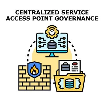 Centralized service access point governance system Stock Illustration
