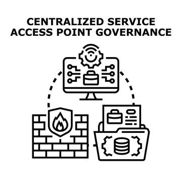 Centralized service access point governance system Stock Illustration