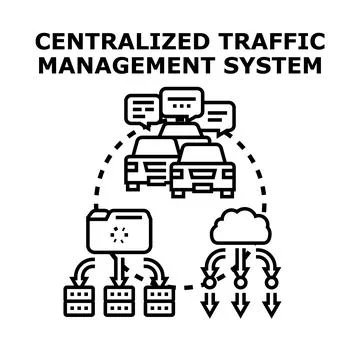 Centralized traffic management system optimizing urban mobility flow 스톡 일러스트