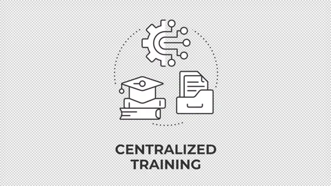 Centralized training animated line concept icon Stock Footage 348295299