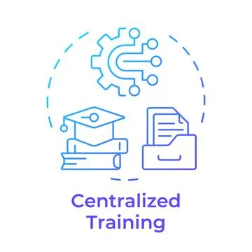 Centralized training blue gradient concept icon Stockillustratie