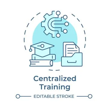 Centralized training soft blue concept icon イラスト素材