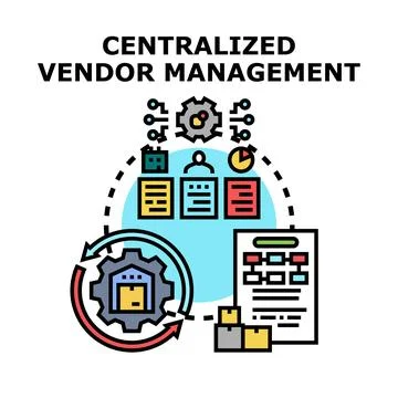 Centralized vendor management system optimizing supply chain efficiency イラスト素材