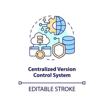 Centralized version control system concept icon Stock Illustration