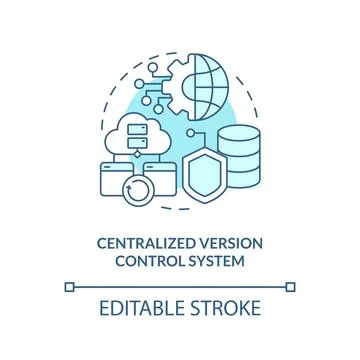 Centralized version control system turquoise concept icon 스톡 일러스트