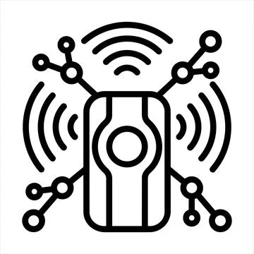 Centralized wireless hub and node network icon 8K ultra quality image ratio Stock Illustration
