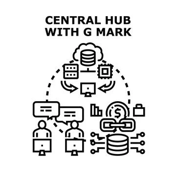 Centralizing information with cloud computing and data management Illustrazione stock