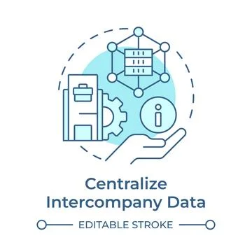 Centralizing intercompany data soft blue concept icon イラスト素材