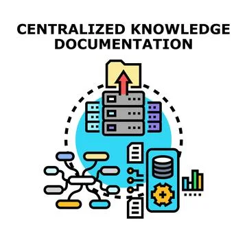 Centralizing knowledge documentation and data management concept Stock Illustration
