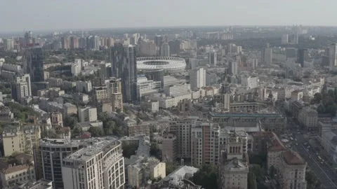 Centre City. General plan of the city. Skyscrapers. Summer. Ukraine. Video stock 200988265