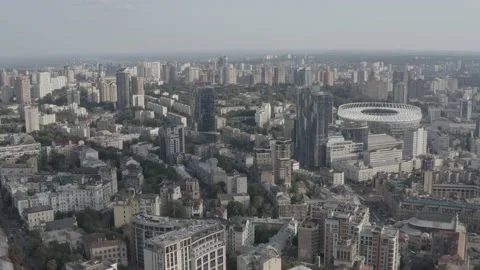 Centre City. General plan of the city. Skyscrapers. Summer. Ukraine. Stock Footage 200988296