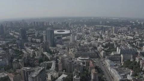 Centre City. General plan of the city. Skyscrapers. Summer. Ukraine. Stock Footage 200991077