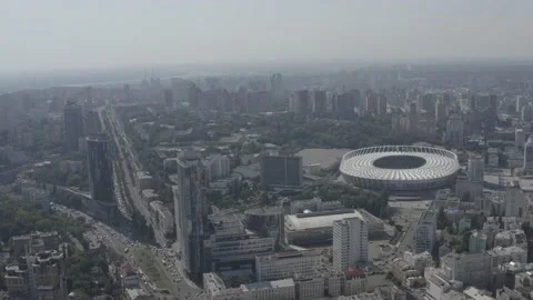 Centre City. General plan of the city. Skyscrapers. Summer. Ukraine. Stock Footage 200992205