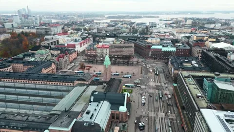 Centre of Helsinki, drone video Stock Footage 256699220