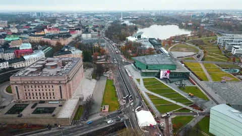Centre of Helsinki, drone video Video stock 256699462