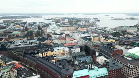 Centre of Helsinki, drone video 库存影片 256700169