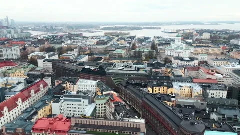 Centre of Helsinki, drone video Stock Footage 256700590
