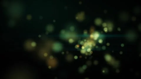 Off Centre Particle Loop - Green / Gold Stock Footage 985519