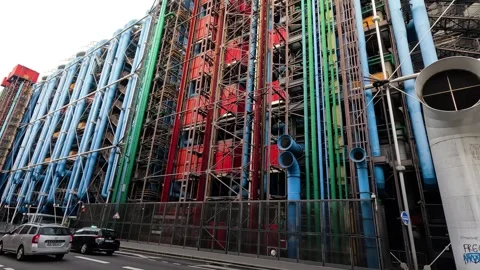 Centre Pompidou Building in Paris Stock-Footage 295974901