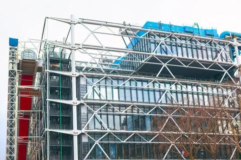 Centre Pompidou striking example modern architecture in Paris 库存照片