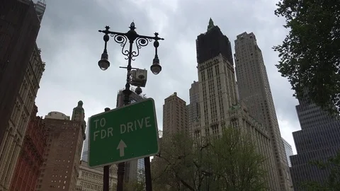 Centre Street near New York by Gehry,New York Stock Footage