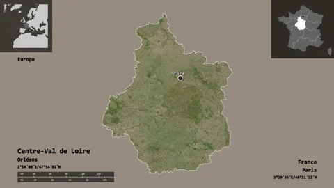 Centre-Val de Loire location. France. Satellite map Stock Footage 135326992