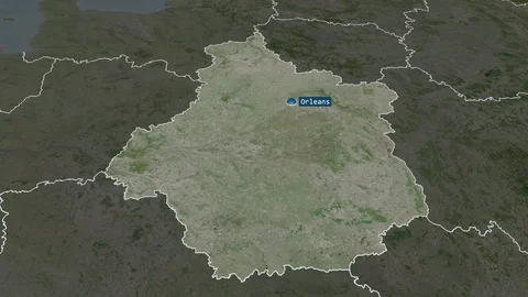Centre-Val de Loire - region of France. Satellite Stock Footage 112760535