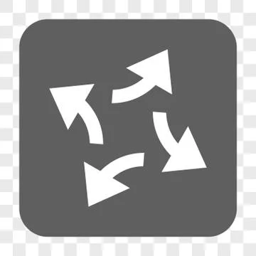 Centrifugal Arrows Rounded Square Button 스톡 일러스트