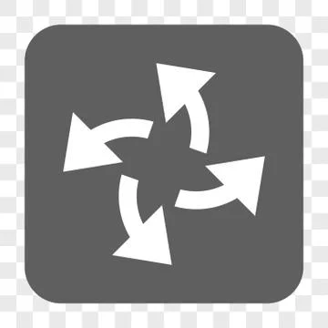 Centrifugal Arrows Rounded Square Button Stock Illustration