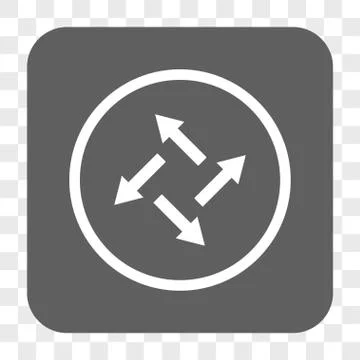 Centrifugal Arrows Rounded Square Button 스톡 일러스트