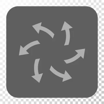 Centrifugal Arrows Rounded Square Button Stock Illustration