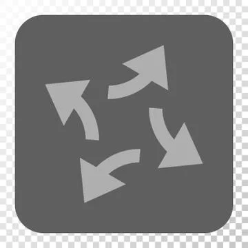 Centrifugal Arrows Rounded Square Button Illustrazione stock