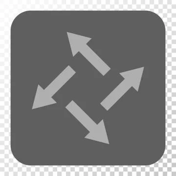 Centrifugal Arrows Rounded Square Button Stock Illustration