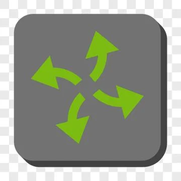 Centrifugal Arrows Rounded Square Button Stock Illustration