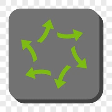 Centrifugal Arrows Rounded Square Button Stock Illustration