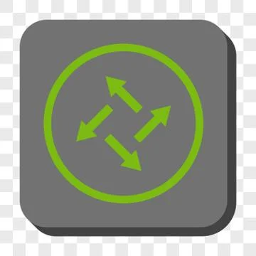Centrifugal Arrows Rounded Square Button Stock Illustration