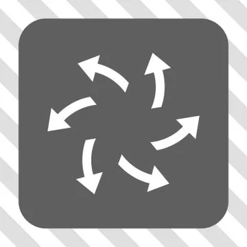 Centrifugal Arrows Rounded Square Button 스톡 일러스트