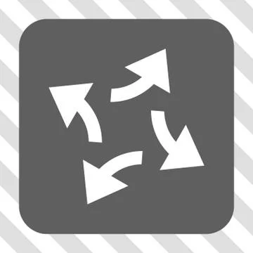 Centrifugal Arrows Rounded Square Button Stockillustratie