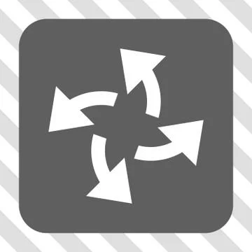 Centrifugal Arrows Rounded Square Button 스톡 일러스트