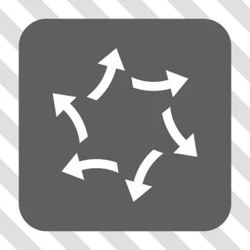 Centrifugal Arrows Rounded Square Button Stock Illustration