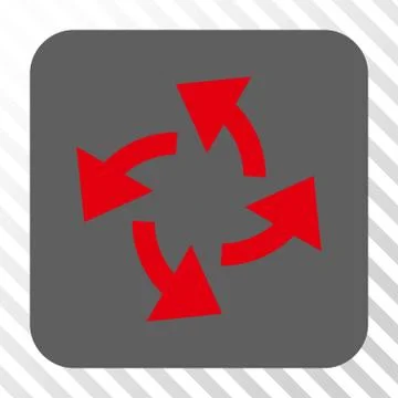 Centrifugal Arrows Rounded Square Button Illustrazione stock