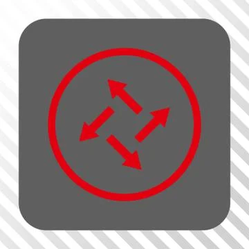 Centrifugal Arrows Rounded Square Button 스톡 일러스트