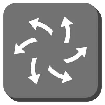 Centrifugal Arrows Rounded Square Vector Icon Illustrazione stock
