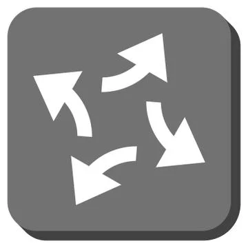 Centrifugal Arrows Rounded Square Vector Icon Stock Illustration