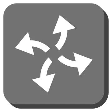Centrifugal Arrows Rounded Square Vector Icon Stock Illustration