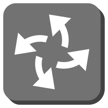 Centrifugal Arrows Rounded Square Vector Icon Illustrazione stock