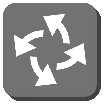 Centrifugal Arrows Rounded Square Vector Icon 스톡 일러스트