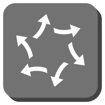 Centrifugal Arrows Rounded Square Vector Icon Stock Illustration