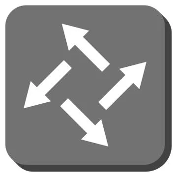 Centrifugal Arrows Rounded Square Vector Icon Illustrazione stock